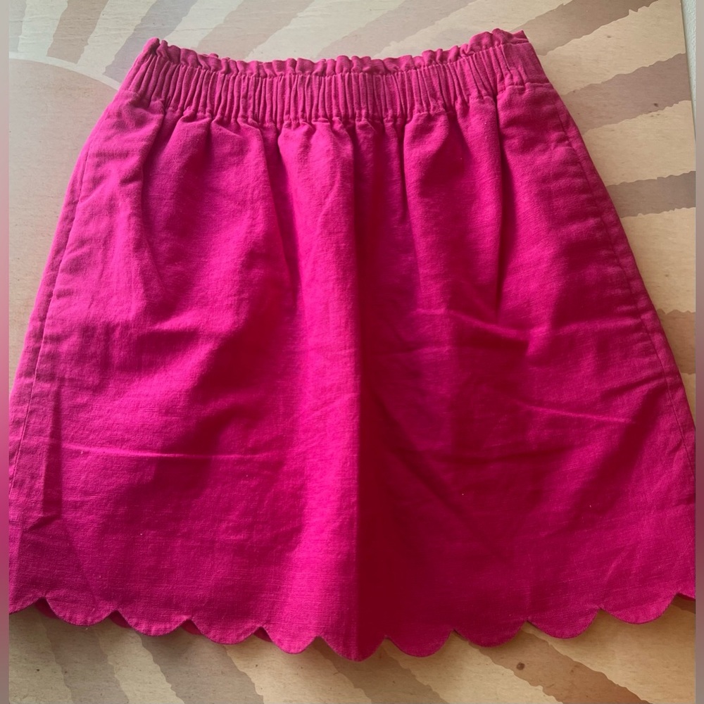 J Crew Pink Scalloped cotton skirt - size 2